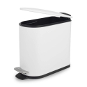 Beldray LA036690WHTPEU7 Slimline D-Shaped Pedal Bin 5-Litre, White