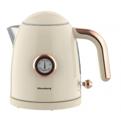 Electric kettle with thermometer, stainless steel, cream, 1.0l,
