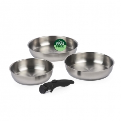 Russell Hobbs RH04033 Stainless Steel 4-Piece Smart Clip Fry Pan Set