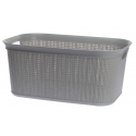 Kootud disainiga plastkorv, 27 l, 22764 GY, helehall, 50,5 x 33, Kootud disainiga plastkorv, 27 l, 22764 GY, helehall, 50,5 x 33,
