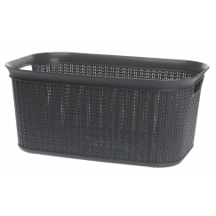 Kootud disainiga plastkorv, 27 l, 22764 G, grafiithall, 50,5 x 3