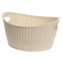 Kootud disainiga plastkorv, 9 l, 22814, kreemikas, 35 x 28,5 x 1