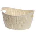Plastic Basket with Knit Design, 9 L, 22814, Cream, 35 x 28.5 x