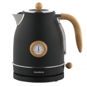 Electric kettle with thermometer, stainless steel, black with wo Electric kettle with thermometer, stainless steel, black with wo