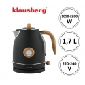 Electric kettle with thermometer, stainless steel, black with wo Electric kettle with thermometer, stainless steel, black with wo