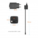 Swissten SlideCHARGE Power Charger GaN 45W USB-A 18W With retractable USB-C cable 0.75m black Swissten SlideCHARGE Power Charger GaN 45W USB-A 18W With retractable USB-C cable 0.75m black