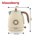 Retro elektriline veekeetja termomeetriga, 1,7L, kreemikas, 2200 Retro elektriline veekeetja termomeetriga, 1,7L, kreemikas, 2200