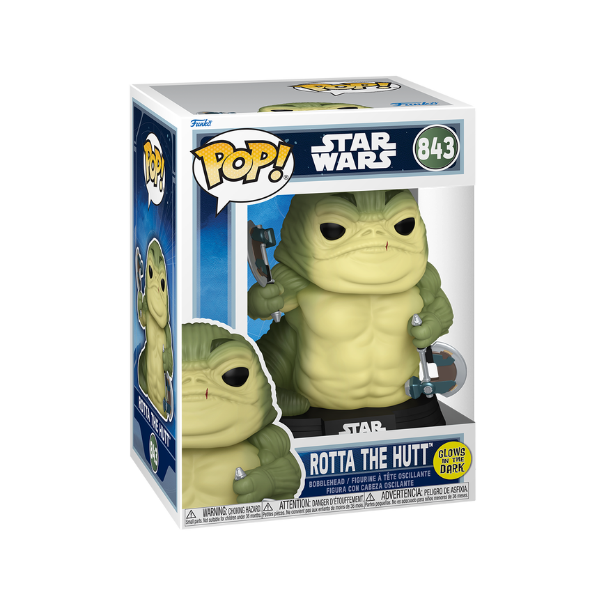 FUNKO POP! Vinyl: Фигурка: Star Wars: Mandalorian & Grogu - Rotta the Hutt (Glow)