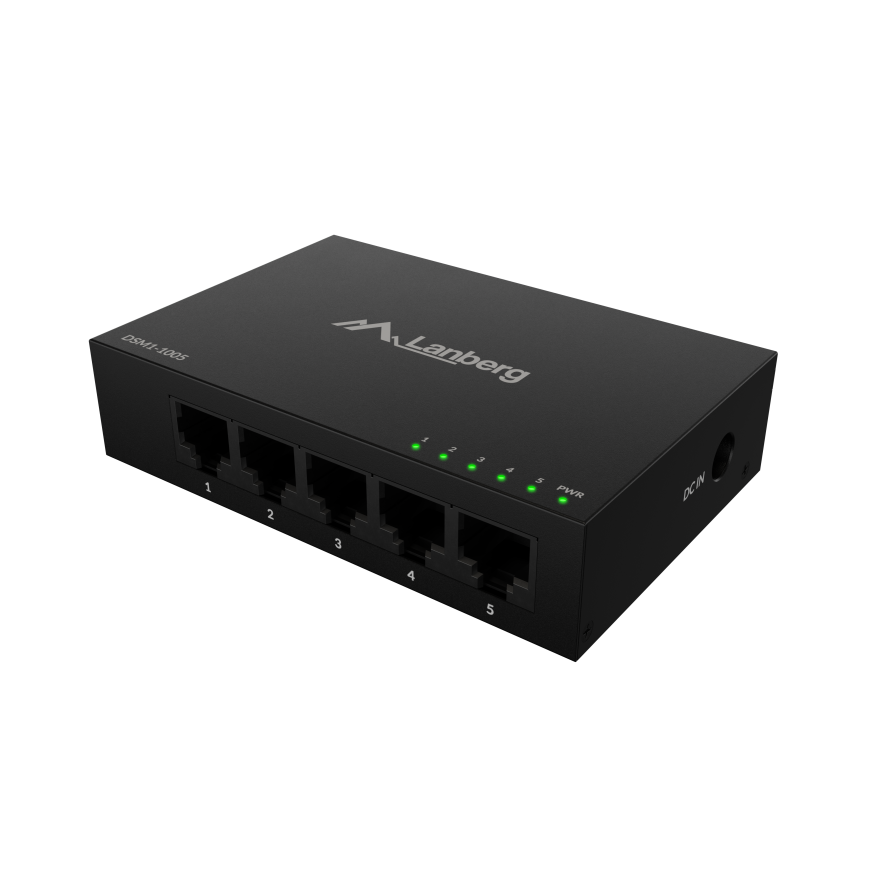 Lanberg Switch 5x1GB/s Unmanagment Gigabit Ethernet Desktop 12V