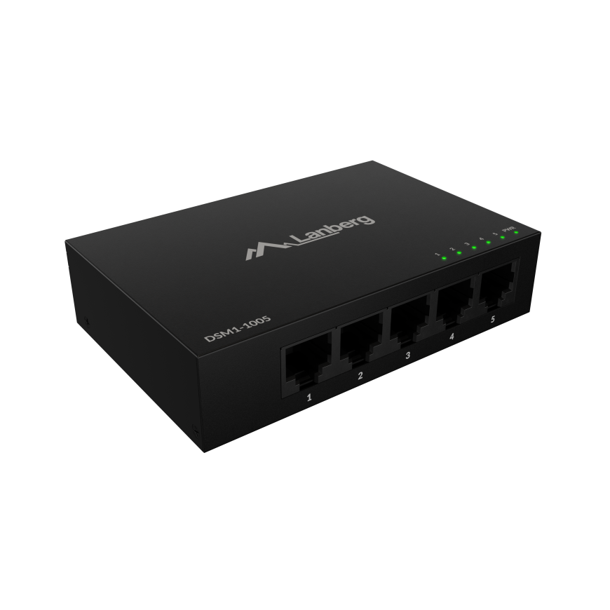 Lanberg Switch 5x1GB/s Unmanagment Gigabit Ethernet Desktop 12V – 3