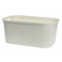 Plastic Basket with Knit Design, 27 L, 22764 W, White, 50.5 x 33 Plastic Basket with Knit Design, 27 L, 22764 W, White, 50.5 x 33