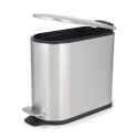 Beldray LA036683SSPEU7 Slimline D-Shaped Pedal Bin 5-Litre, Silver