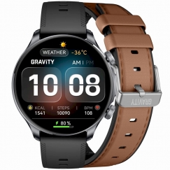 Smartwatch Gravity Viedpulkstenis ar 2 siksniņām GT35-1 / melns