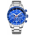 Giewont Vīriešu pulkstenis Chronograph Sapphire / sudraba/zils