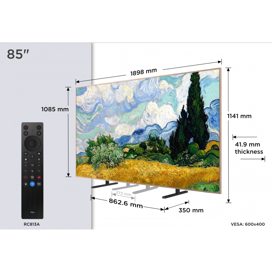 TCL 85" A400 Pro – 4K QD Mini-LED Google TV – 4