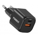 FoneKit Mini 20 W, USB-C + USB-A, musta FoneKit Mini 20 W, USB-C + USB-A, musta
