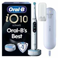 Oral-B iO10 sähköhammasharja, valkoinen + lataava matkakotelo