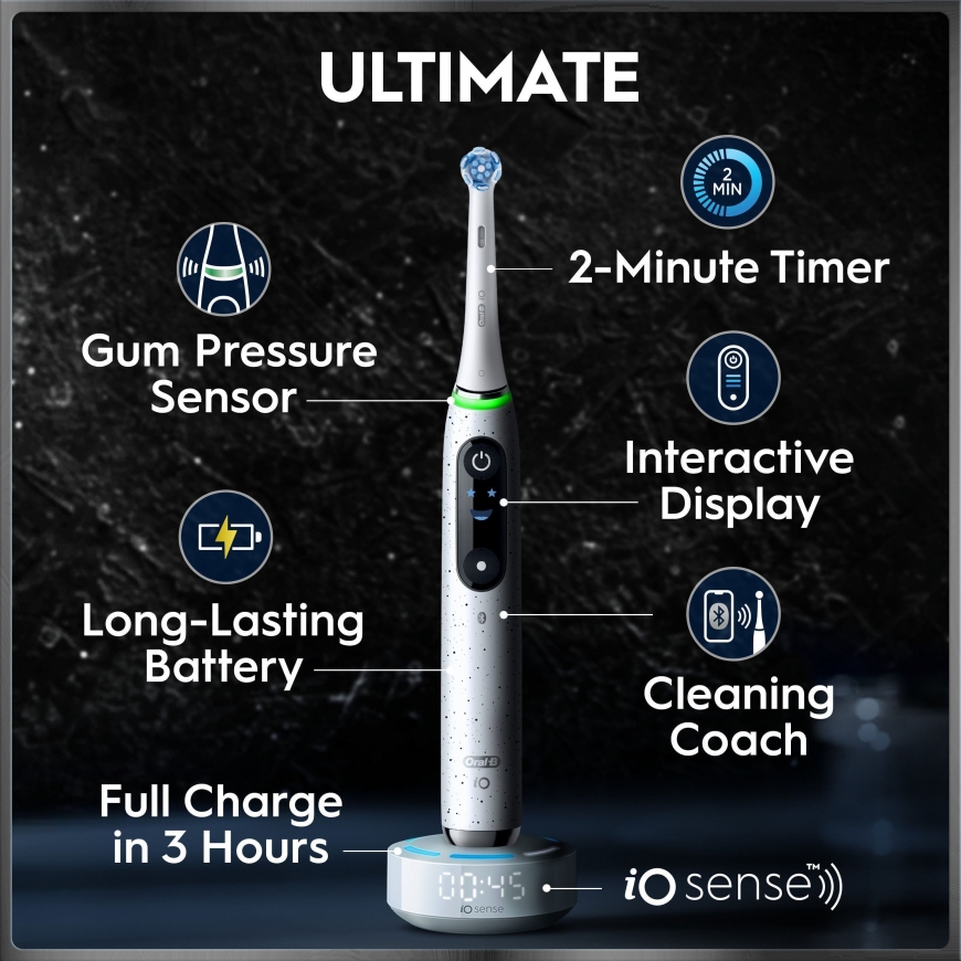 Oral-B iO10 sähköhammasharja, valkoinen + lataava matkakotelo – 3