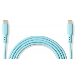 Fuj:tech USB-C silikonikaapeli, turkoosi, 1,5 m