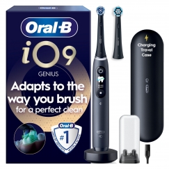 Oral-B iO9 sähköhammasharja, musta + lataava matkakotelo