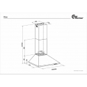 Thermex Rise 500 mm liesituuletin omalla moottorilla, ruostumaton teräs