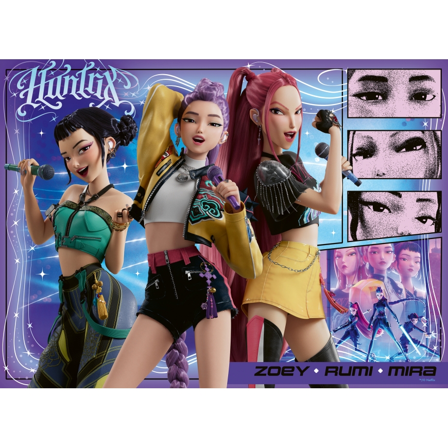 Ravensburger pusle 100 tk KPop Demon Hunters: õnnelikud fännid, õnnelik Honmoon! – 2