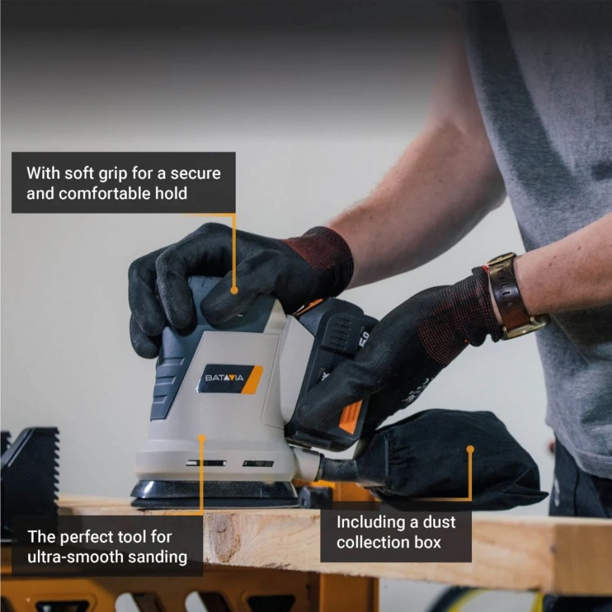 Batavia B.V. 18V Cordless Orbital Sander 125mm Compact and – 4