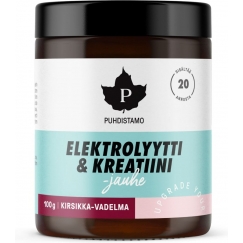 Puhdistamo Elektrolyytti & Kreatiinijauhe Kirsikka-Vadelma 100g