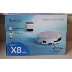 IŠPARDAVIMAS. DEEBOT X8 OMNI dulkių siurblys, robotas, drėgnam ir sausam siurbimui, 18000Pa, TruEdge 2.0, AIVI 3D 3.0, YIKO-GPT,