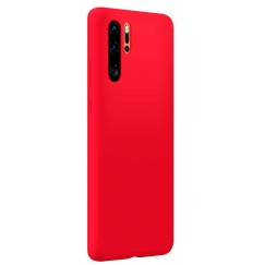 Huawei P30 Pro Premium minkšto prisilietimo silikono dėklas raudonas