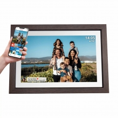 Denver Frameo PFF-1040DW 10.1" Digital Photo Frame, Dark Wood