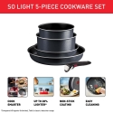 Tefal Ingenio So Light Cooking and Baking Dish Set, 5-Piece, Grey Tefal Ingenio So Light Cooking and Baking Dish Set, 5-Piece, Grey