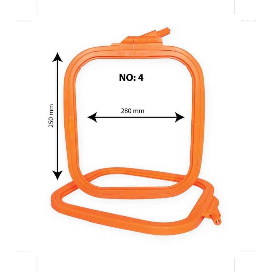 Nurge Marketing Nurge square (rectangular) plastic embroidery hoop 25x28 cm (orange) 170-14OR – 2