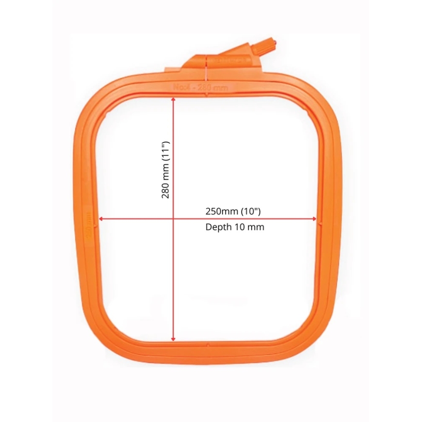 Nurge Marketing Nurge ruudu (ristkülik) plastmassist tikandiraam 25x28 cm (oranž) 170-14OR – 3