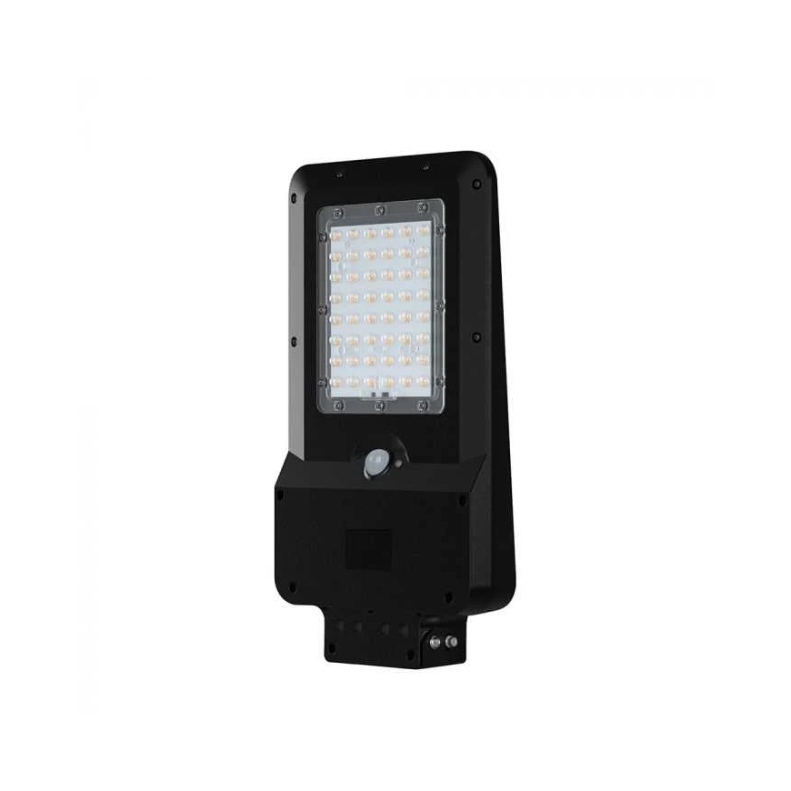 V-tac 20W LED street lamp with solar panel and motion sensor, black, 3000/4000/6000K, 140°x70°