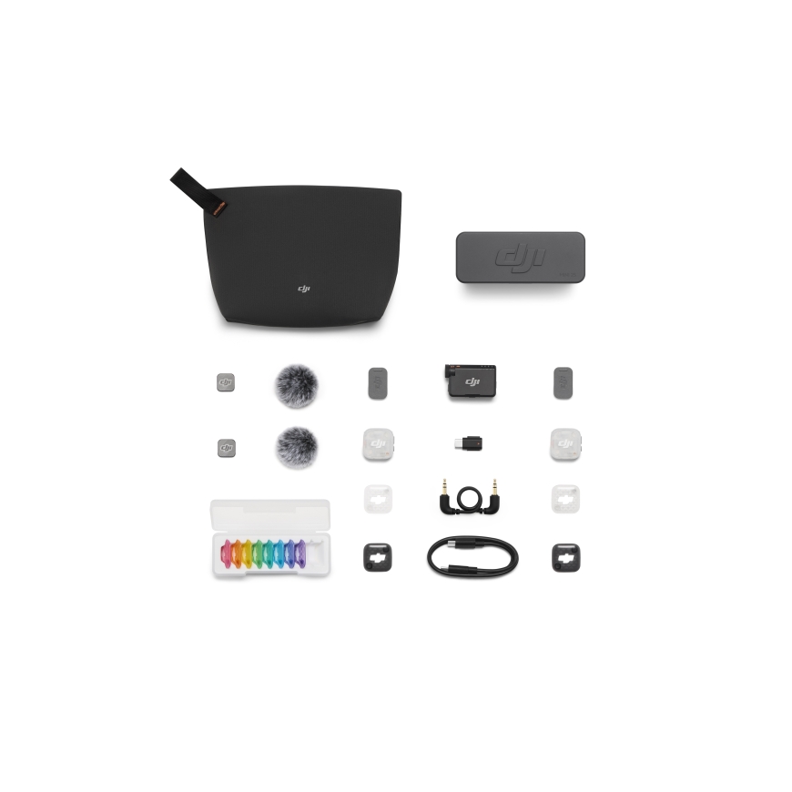 DJI Mic Mini 2S belaidis mikrofonas, 2 siųstuvai, imtuvas, įkrovimo dėžutė – 4