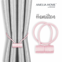 AmeliaHome Hamilton Curtain Tiebacks, Pink, 2 pcs