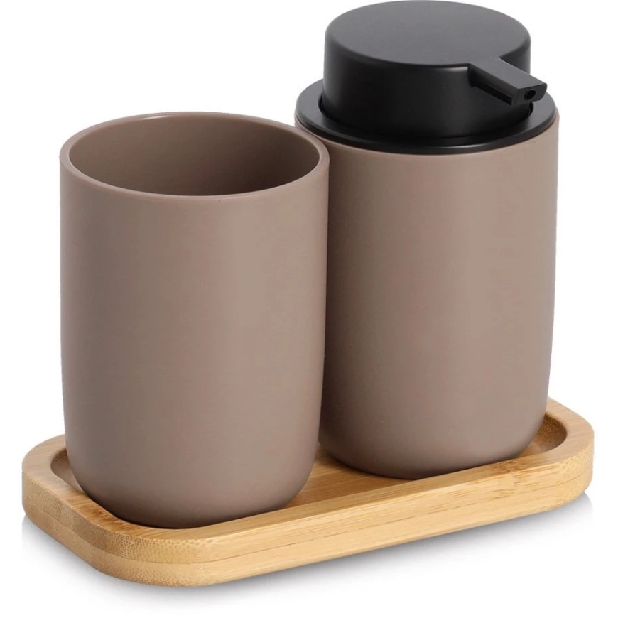 Zeller Bathroom Accessories Set, Toothbrush Holder and Soap Dispenser – 4