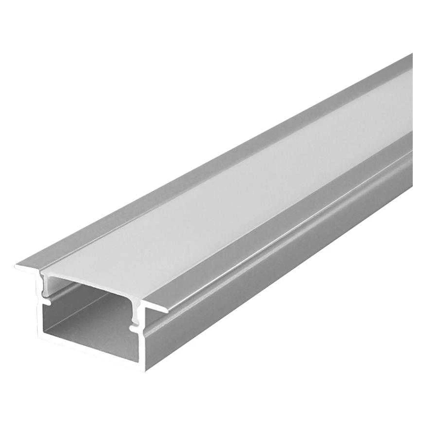 V-tac LED sisseehitatud profiil kaanega, hõbedane, 2000x24x10mm