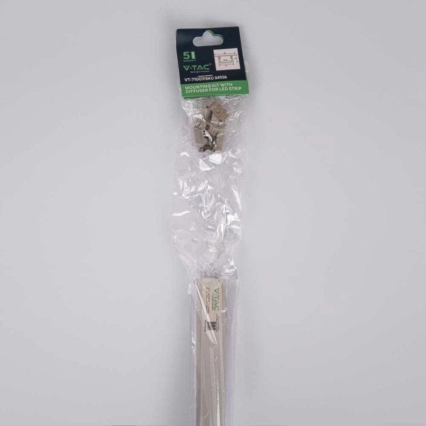V-tac LED upotettava profiili kannella, hopea, 2000x24x10mm – 3