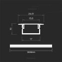 V-tac LED įleidžiamas profilis su dangteliu, sidabro sp., 2000x24x10mm V-tac LED įleidžiamas profilis su dangteliu, sidabro sp., 2000x24x10mm