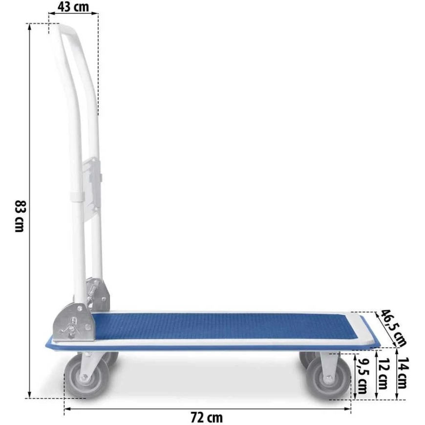 Humberg HM-505 hand trolley, white and blue – 4