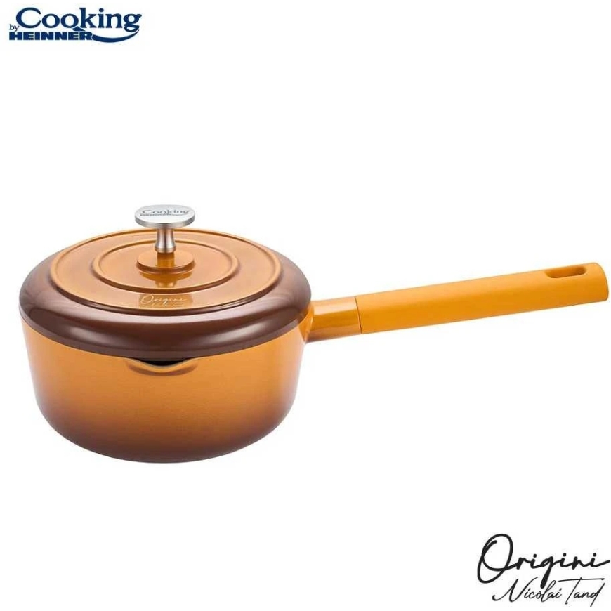 LIEDINĖ ALIUMINIO KEPTUVE SU DANGČIU 18X8,5 CM, 1,8 L, NICOLAI TAND, ORIGINI, COOKING BY HEINNER