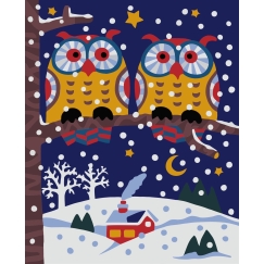 Beldizart Wizard gleznošana pēc numuriem komplekts. Pūces 13x16 cm MINI055