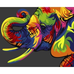 Beldizart Wizard Paint by Numbers Set. Rainbow Elephant 16x13 cm MINI032