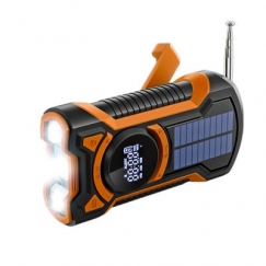 Xtorm Just in Case 5000 mAh emergency radio with solar panel, black/orange