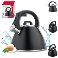 Kettle, Roostevabast terasest veekeetja 2,5 l matte musta värviga pehme käepidemega, Klausberg kb-7952