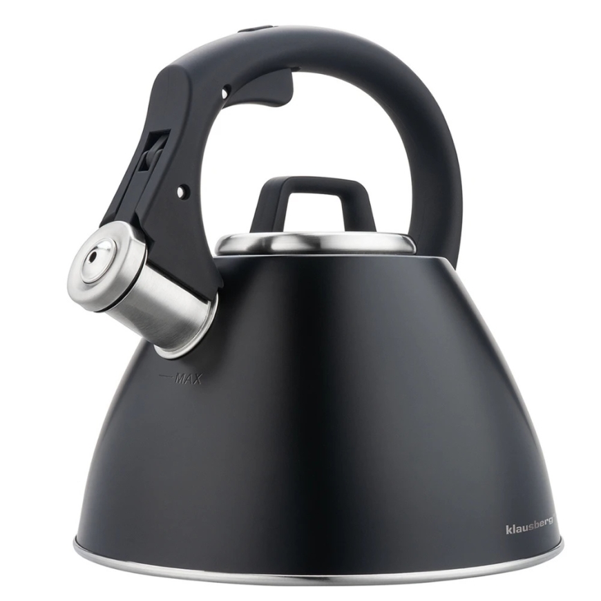 Kettle, Roostevabast terasest veekeetja 2,5 l matte musta värviga pehme käepidemega, Klausberg kb-7952 – 2