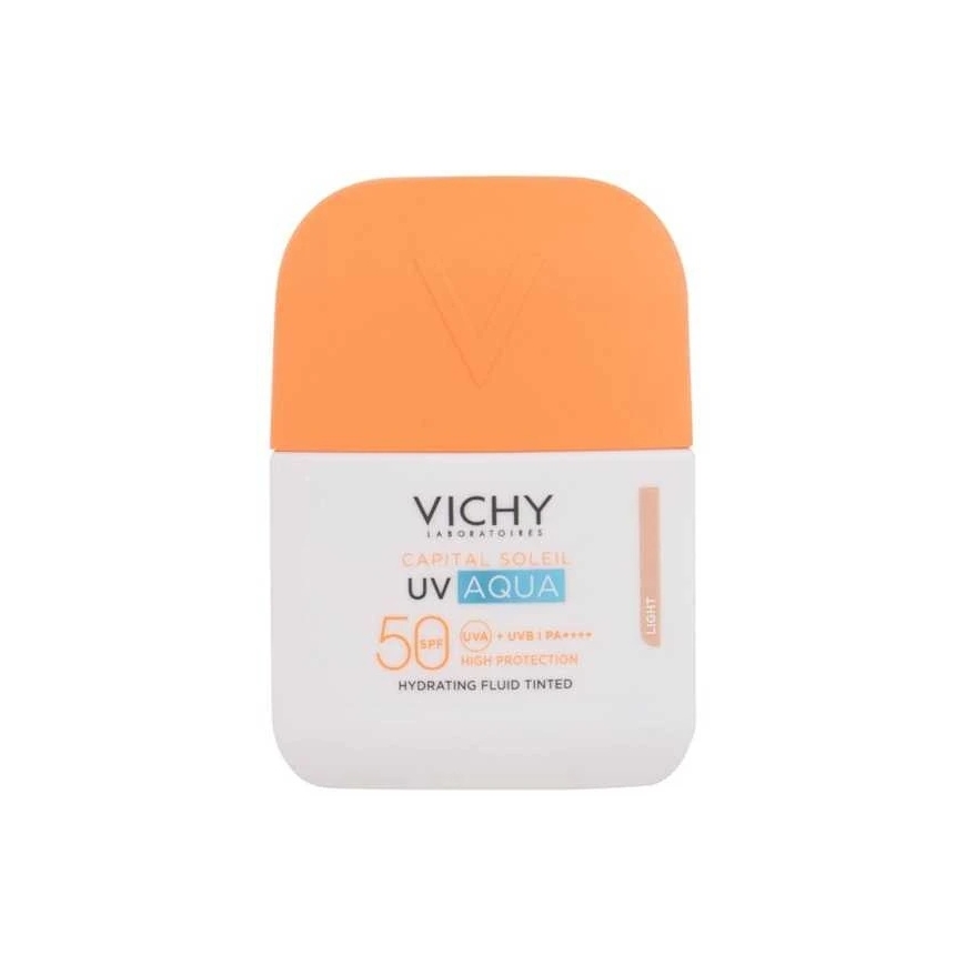 Vichy Capital Soleil UV Aqua kosteuttava neste, sävytetty SPF50+, 50 ml, vaalea
