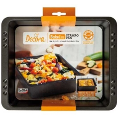 Decora Plate, non-slip surface, chrome metal, 28.5 x 23 cm, H 7 cm, pcs